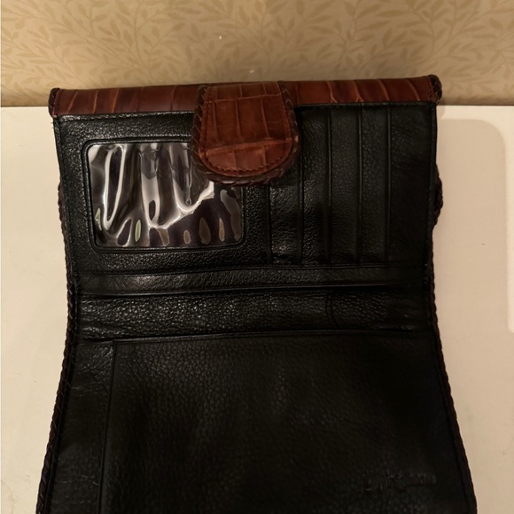 Vintage Brighton Brown Leather Croc Embossed Crossbody/Clutch Wallet Bag - Picture 4 of 4